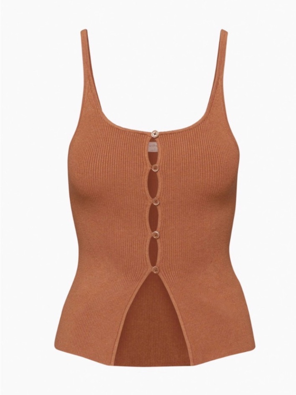 Wilfred Blanche Rust Ribbed Button-Front Camisole
